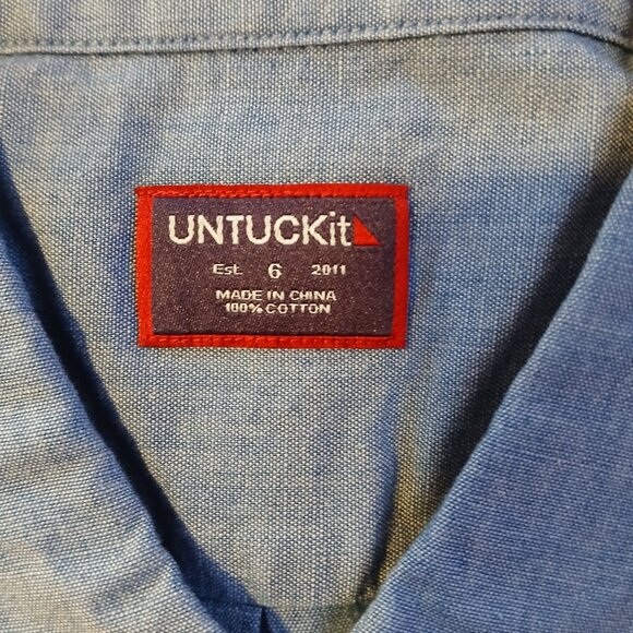 Untuckit Valori Women's Long Sleeve Button Down Chambrey Shirt SZ 6 NWT - Picture 6 of 10